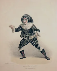 Grimaldi como Scaramouche, de la Commedia dell